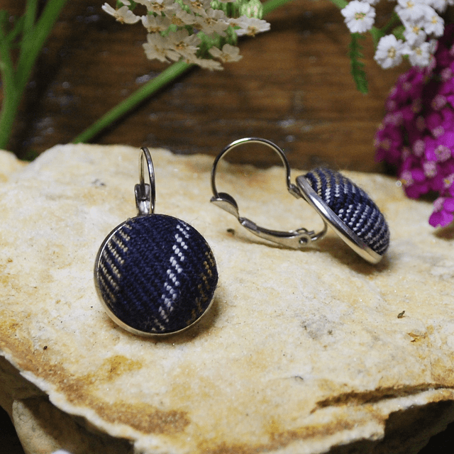 Boucles d'oreilles dormeuses Stewart Navy