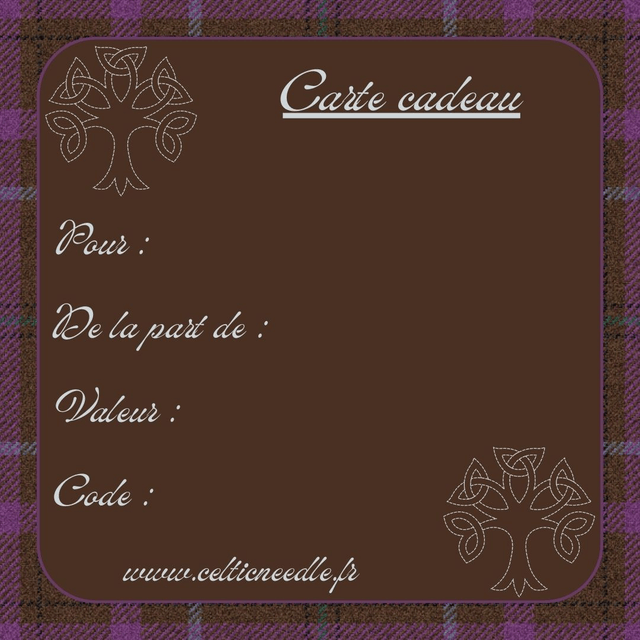 Carte cadeau celtique virtuelle