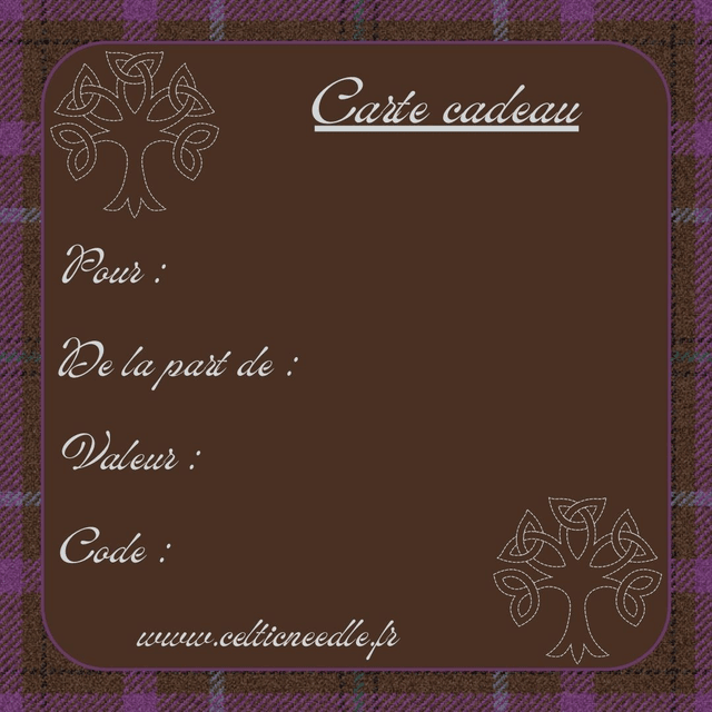 Carte cadeau celtique physique