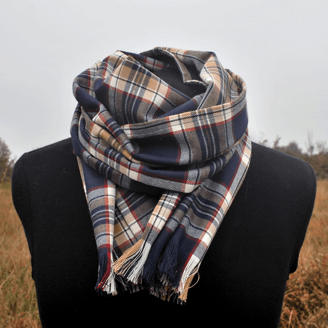 Echarpe Longue Stewart Navy Blue